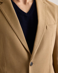 Cotton Pique Knit Blazer - Tan - Sold Out