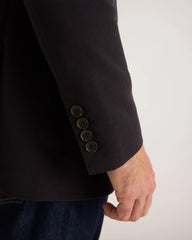 Cotton Pique Knit Blazer - Black - Sold Out