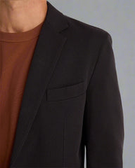 Cotton Pique Knit Blazer - Black - Sold Out